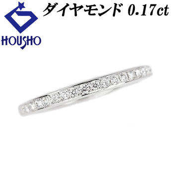 Diamond ring, Pt900, half eternity, single letter, thin [Pre-owned] [901596]