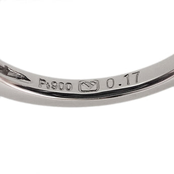 Diamond ring, Pt900, half eternity, single letter, thin [Pre-owned] [901596]