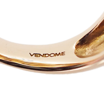 ヴァンドーム青山 リング K18ピンクゴールド Pt900 VENDOME AOYAMA クロス 重ね付け風 幅広 太め 地金のみ 石なし【中古】【901598】