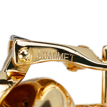 ショーメ ダイヤモンド ピアス K18イエローゴールド Chaumet サークル ラウンド 円 丸 パヴェ【中古】【901607】