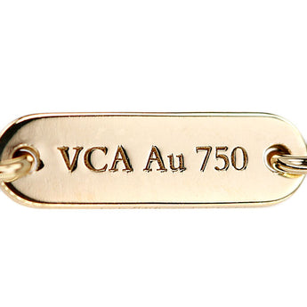 ヴァンクリーフ&アーペル オニキス ヴィンテージアルハンブラ ネックレス K18イエローゴールド Van Cleef & Arpels クローバー 四葉 花 フラワー 植物 ボタニカル ミル打ち ミルグレイン【中古】【901640】