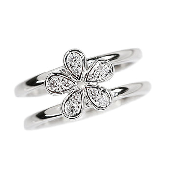 Pre-owned Tasaki Pearl Diamond Ring in 18K White Gold. Features a multi-way, 3-way half eternity and 1/3 eternity design. Features a floral, botanical design. [Item Number: 901657]