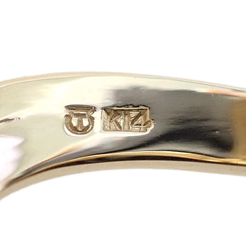 タサキ 田崎真珠 マベパール リング K14イエローゴールド TASAKI 一粒パール ウェーブ【中古】【901664】
