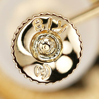 タサキ 田崎真珠 マベパール イヤリング K18イエローゴールド TASAKI ロープ 一粒パール【中古】【901683】