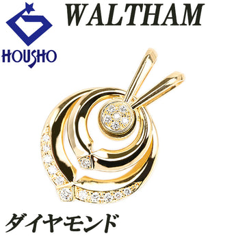 ウォルサム ダイヤモンド ペンダントトップ K18イエローゴールド WALTHAM 揺れる スイング サークル ラウンド 円 丸【中古】【901689】