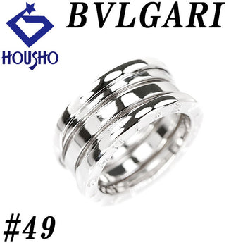 ブルガリ ビーゼロワン リング K18ホワイトゴールド BVLGARI #49 3バンド Bzero1 B-zero1 幅広 太め 地金のみ 石なし【中古】【901712】