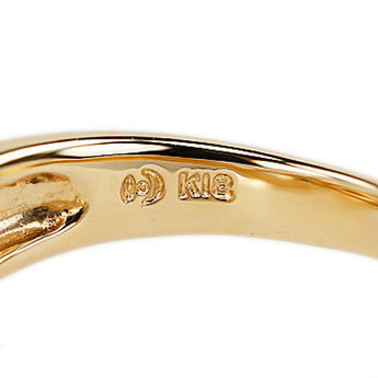 タサキ 田崎真珠 アコヤ真珠 リング ダイヤモンド K18イエローゴールド TASAKI ウェーブ【中古】【901720】