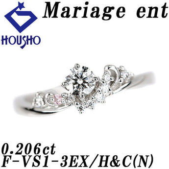 マリアージュエント Mariage ent ダイヤモンド ビーナス リング  ダイヤモンド Pt950 鑑定書 グレード付き【中古】【901724】