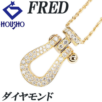 フレッド ダイヤモンド フォース10 ネックレス K18イエローゴールド FRED バックル パヴェ ユニセックス メンズ【中古】【901734】