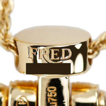フレッド ダイヤモンド フォース10 ネックレス K18イエローゴールド FRED バックル パヴェ ユニセックス メンズ【中古】【901734】