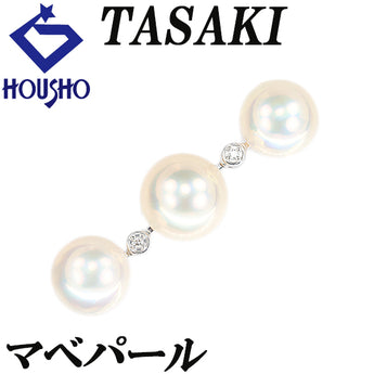 タサキ 田崎真珠 マベパール ペンダントトップ ダイヤモンド K18ホワイトゴールド TASAKI マルチway 3連【中古】【901740】