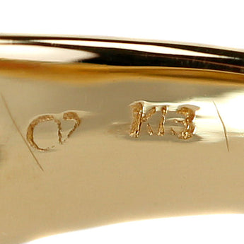 クレサンベール 京セラ ルビー リング  ダイヤモンド K18イエローゴールド CRESCENT VERT 再結晶【中古】【901748】