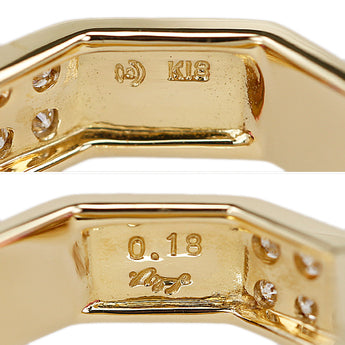 タサキ 田崎真珠 ロードライトガーネット リング ダイヤモンド K18イエローゴールド TASAKI 8角形 オクタゴン【中古】【901758】