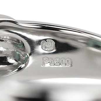 タサキ 田崎真珠 グリーントルマリン リング  ダイヤモンド Pt900 TASAKI 幅広 太め【中古】【901759】