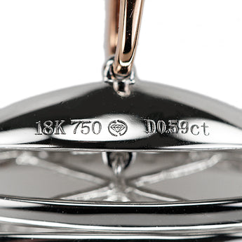 ダイヤモンド ネックレス  K18ホワイトゴールド K18ピンクゴールド ラウンド サークル 円 丸 ロング 揺れる コンビ【中古】【901766】