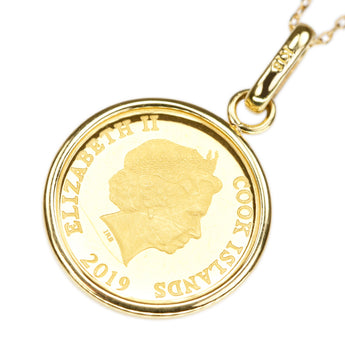 ネックレス K24インゴット K18イエローゴールド テディベア コイン 1/30oz 1/30オンス 4ドル 純金 金貨 メダル 地金のみ 石なし【中古】【901767】