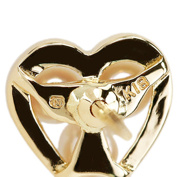 ミキモト アコヤ真珠 ピアス K18イエローゴールド MIKIMOTO ハート ベビーパール【中古】【901775】