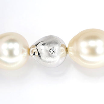 タサキ 田崎真珠 白蝶真珠(南洋真珠) ブレスレット ダイヤモンド K18ホワイトゴールド TASAKI バロック マルチ 梨地 マット ツヤ消し【中古】【901794】