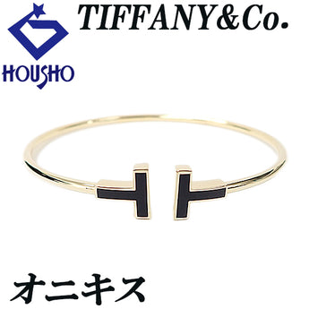 ティファニー オニキス Tワイヤー バングル K18イエローゴールド TIFFANY&Co.【中古】【901795】