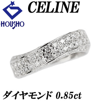 セリーヌ ダイヤモンド リング  ルビー Pt900 CELINE パヴェ ウェーブ【中古】【901806】