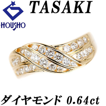タサキ 田崎真珠 ダイヤモンド リング  K18イエローゴールド TASAKI ウェーブ【中古】【901814】