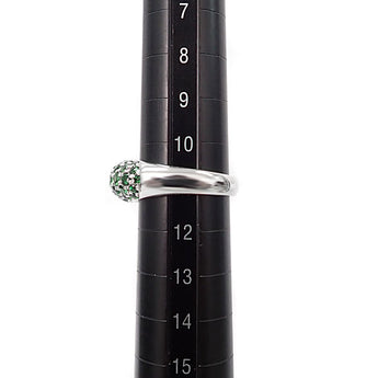グロッシュラーガーネット リング  K18ホワイトゴールド ツァボライト パヴェ【中古】【901815】