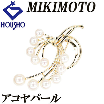 ミキモト アコヤ真珠 ブローチ K14イエローゴールド MIKIMOTO【中古】【901830】