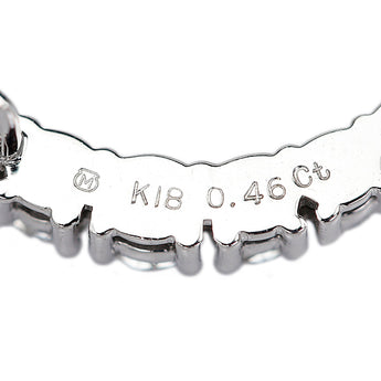 ミキモト ダイヤモンド ブローチ  K18ホワイトゴールド MIKIMOTO ピンブローチ カーブ 三日月 ムーン【中古】【901831】