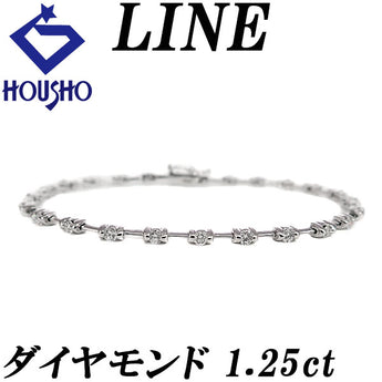 ライン デビアス DE BEERS ダイヤモンド ブレスレット  K18ホワイトゴールド LINE ステーション【中古】【901834】