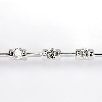 ライン デビアス DE BEERS ダイヤモンド ブレスレット  K18ホワイトゴールド LINE ステーション【中古】【901834】