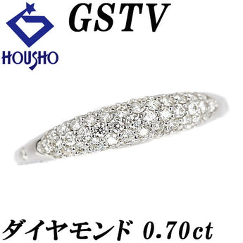 ジーエスティービー ダイヤモンド リング  Pt950 GSTV パヴェ【中古】【901851】