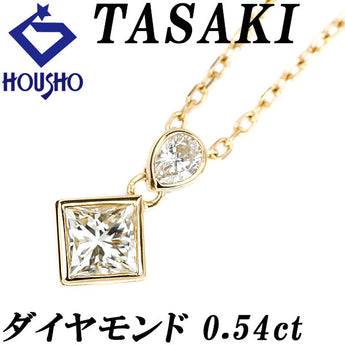 タサキ 田崎真珠 ダイヤモンド ネックレス  ダイヤモンド K18イエローゴールド TASAKI プリンセスカット ペアシェイプカット 変形カット ファンシーカット【中古】【901861】