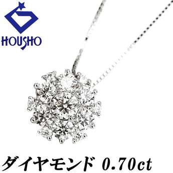 ダイヤモンド ネックレス  Pt950 パヴェ ラウンド サークル 円 丸【中古】【901863】