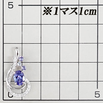 タンザナイト ペンダントトップ  ダイヤモンド アクアマリン K18ホワイトゴールド ドロップ 雫 しずく 涙 なみだ 透かし【中古】【901883】