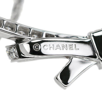シャネル ダイヤモンド リュバンドゥシャネル ネックレス K18ホワイトゴールド CHANEL リボン【中古】【901889】