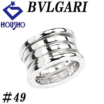 ブルガリ ビーゼロワン リング K18ホワイトゴールド BVLGARI #49 4バンド Bzero1 B-zero1 幅広 太め 地金のみ 石なし【中古】【901899】