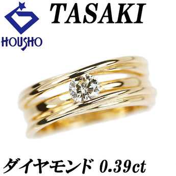 タサキ 田崎真珠 ダイヤモンド リング  K18イエローゴールド TASAKI 一粒石 透かし【中古】【901903】