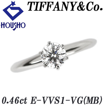 ティファニー ダイヤモンド ソリティア リング  Pt950 TIFFANY&Co. グレード付き 鑑定書 一粒石 6本爪【中古】【901909】