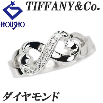 ティファニー ダイヤモンド ダブルラビングハート リング K18ホワイトゴールド TIFFANY&Co. パロマ・ピカソ ツイスト【中古】【901914】