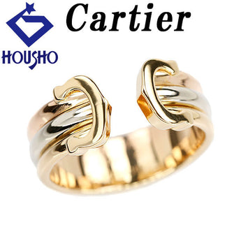 カルティエ C2 トリニティ リング K18イエローゴールド K18ホワイトゴールド K18ピンクゴールド CARTIER スリーカラーゴールド オープンリング 地金のみ 石なし【中古】【901917】