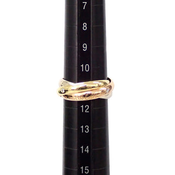カルティエ ダイヤモンド トリニティ リング K18イエローゴールド K18ホワイトゴールド K18ピンクゴールド CARTIER #51 3連 3P スリーカラーゴールド【中古】【901921】