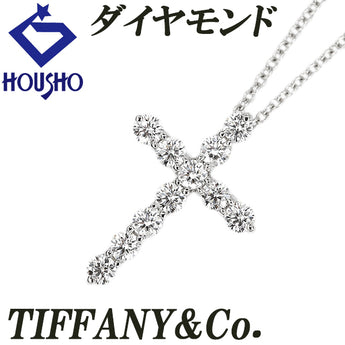 ティファニー ダイヤモンド ネックレス Pt950 TIFFANY&Co. クロス 十字架【中古】【901941】