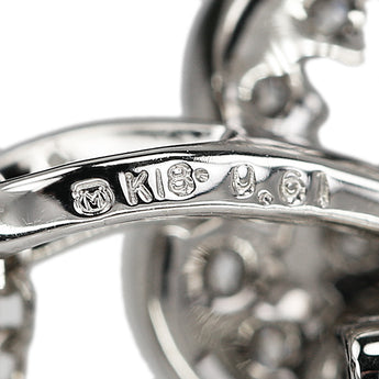 ミキモト ダイヤモンド ネックレス K18ホワイトゴールド MIKIMOTO ブローチ 2way クローバー 植物 ボタニカル 透かし 【中古】【901943】