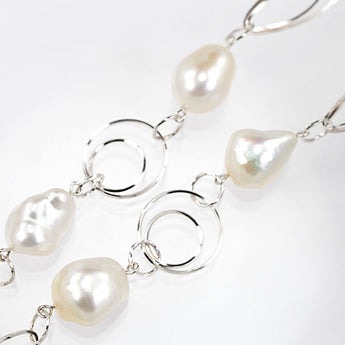 タサキ 田崎真珠 白蝶真珠(南洋真珠) ネックレス K18ホワイトゴールド TASAKI ロング ステーション 2way【中古】【901946】