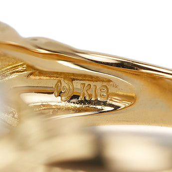タサキ 田崎真珠 淡水真珠 リング K18イエローゴールド TASAKI チェック 透かし【中古】【901965】