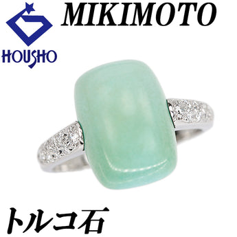 ミキモト トルコ石 リング ダイヤモンド Pt950 MIKIMOTO ターコイズ【中古】【901976】
