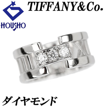 ティファニー ダイヤモンド オープンアトラス リング K18ホワイトゴールド TIFFANY&Co. 3P 透かし 【中古】【901993】