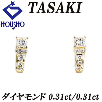 タサキ 田崎真珠 ダイヤモンド イヤリング  K18イエローゴールド TASAKI プリンセスカット 変形カット ファンシーカット【中古】【902010】