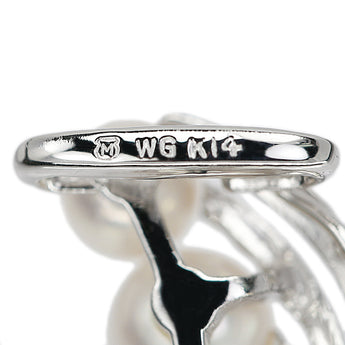 ミキモト アコヤ真珠 その他アクセサリー ダイヤモンド K14ホワイトゴールド MIKIMOTO 帯留め ウェーブ【中古】【902020】
