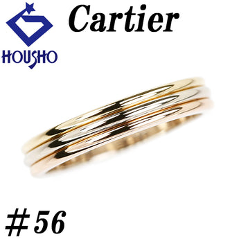 カルティエ トリニティ ウェディング リング K18イエローゴールド K18ホワイトゴールド K18ピンクゴールド CARTIER #56 スリーカラーゴールド メンズ ユニセックス 地金のみ 石なし【中古】【902033】